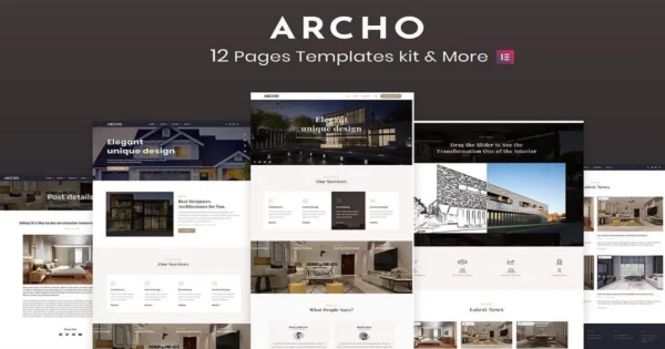 Architecture & Interior Website Templates Download Elementor kit – Archon