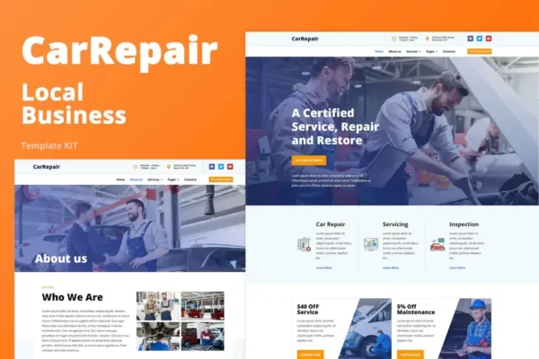 Car Repair Website Template Download (WordPress)