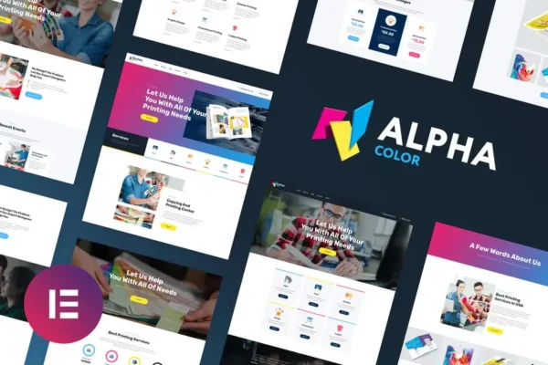 AlphaColor Design & Printing Website Template Elementor Kit