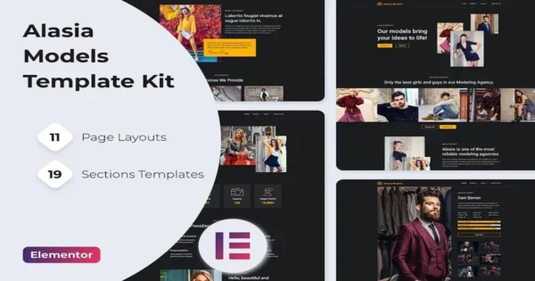 Model Agency Website Template (Elementor) Kit – Alasia